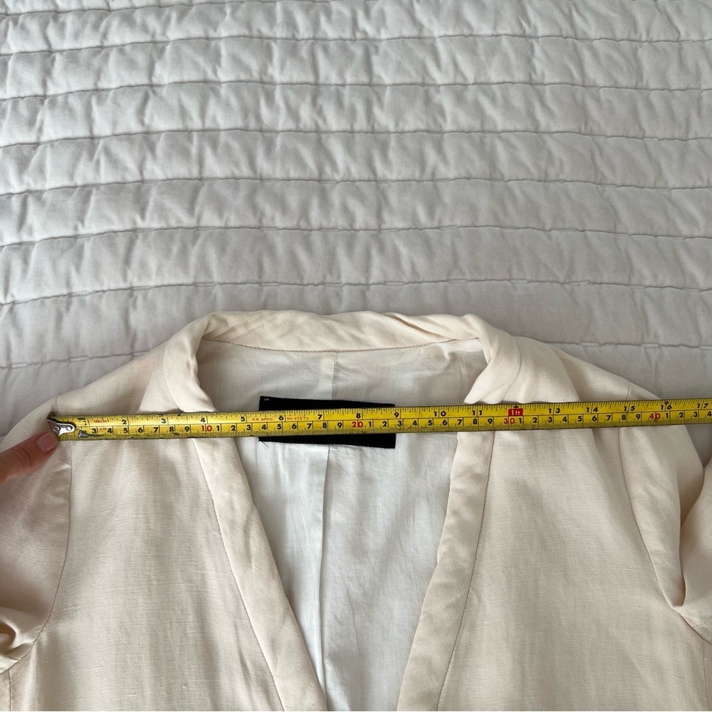 ZARA Kimono Style Jacket Blazer in Cream Cotton size Small - Picture 14 of 15
